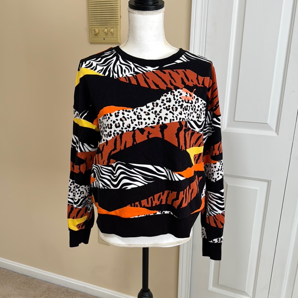 Puma Black and White Sweatshirt Bold Animal Print